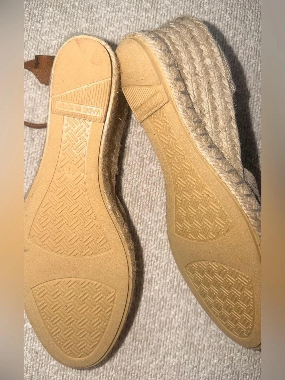 Beige Espadrille Slingback Wedges - Women's Neutral Suede
